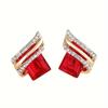 Hypoallergenic Geometric Stud Earrings for Women, Resin Inlay Alloy Earrings, Sensitive Skin Daily Wear, Wedding Valentine's Gift