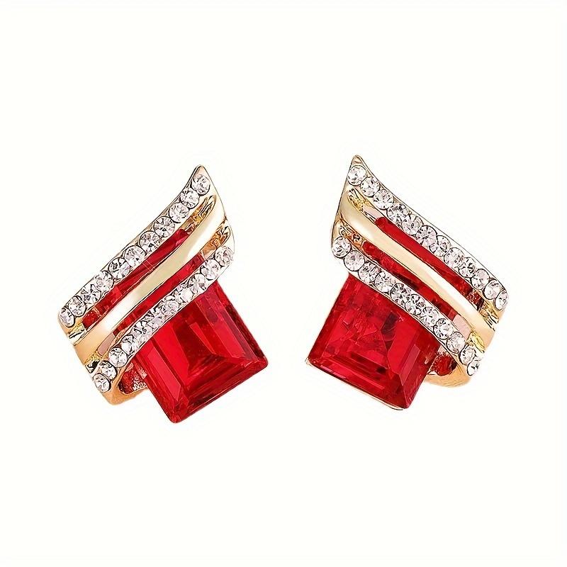 Hypoallergenic Geometric Stud Earrings for Women, Resin Inlay Alloy Earrings, Sensitive Skin Daily Wear, Wedding Valentine's Gift