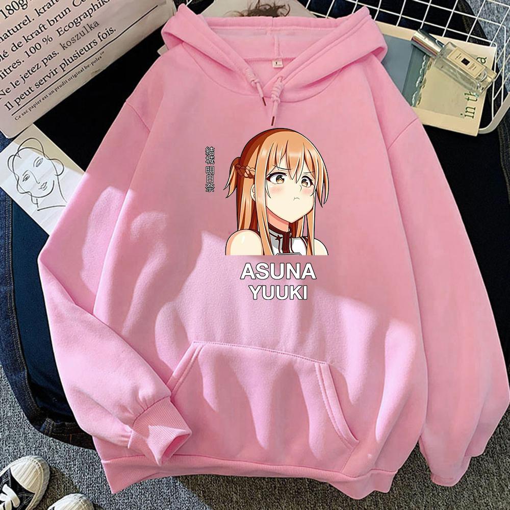 Anime Sword Art Online Hoodies Harajuku Women Clothes Manga Asuna Yuuki and Kirito Sweatshirts Graphic Hoodie Kawaii Sudaderas
