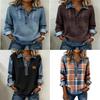 Effect Color Block Women Pullover Sweatshirt With Collared Design For Casual Daily Wear
