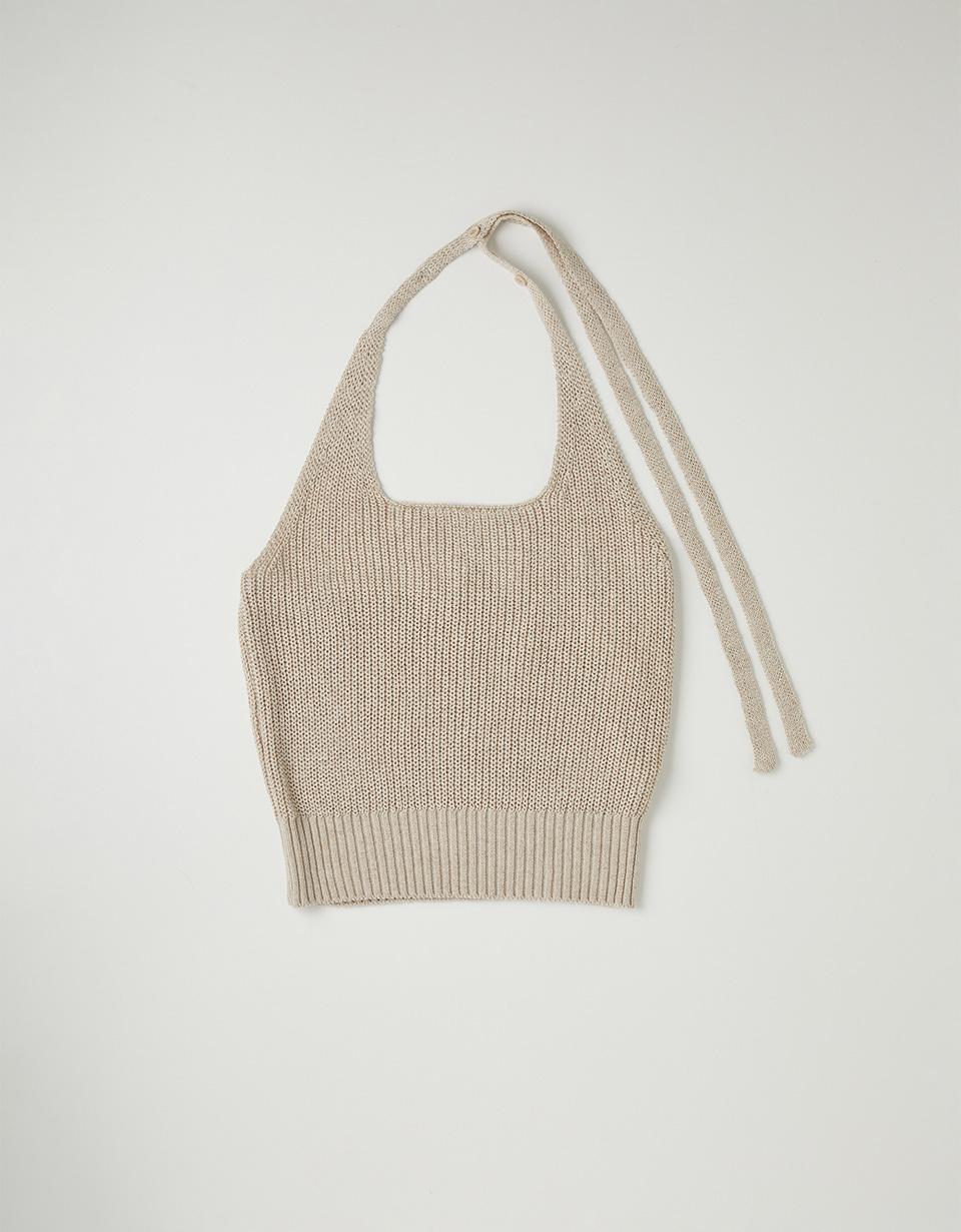 Love Us You Halterneck Sleeveless Knit (Beige) Free/Free
