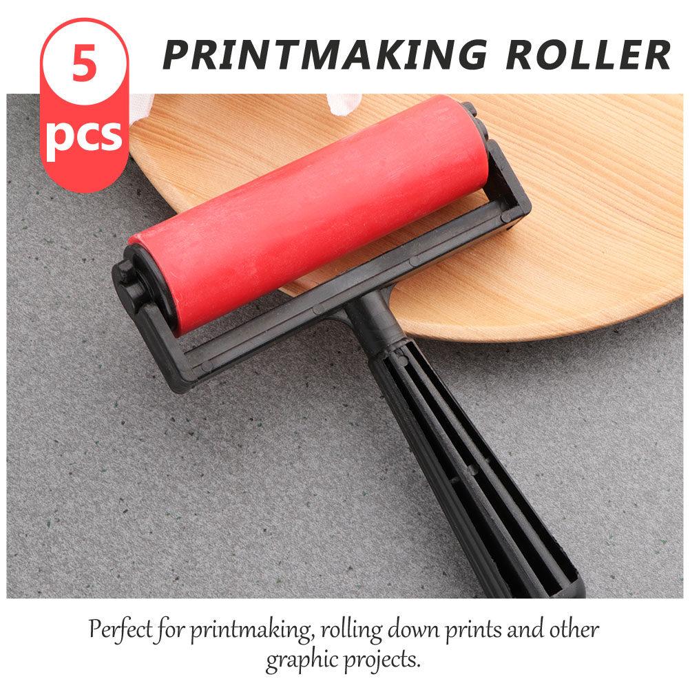 2Pcs Premium Plastic Printmaking Roller for Ink Glue Stamping Scrapbook Wallpaper Art Craft DIY Projects Comfortable Grip