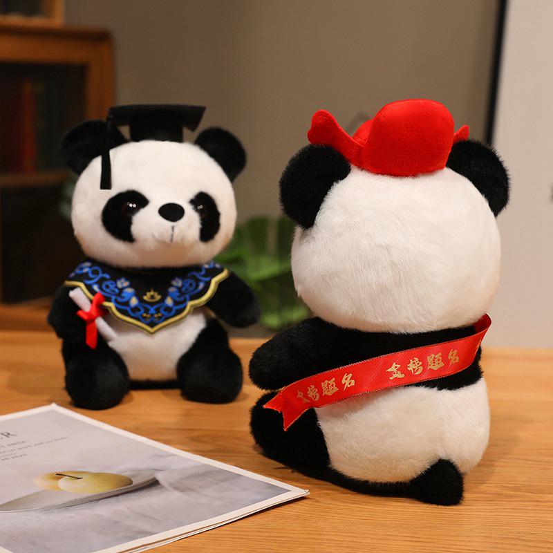Graduation Panda Plush: Cute God of Studies Ornament for Success