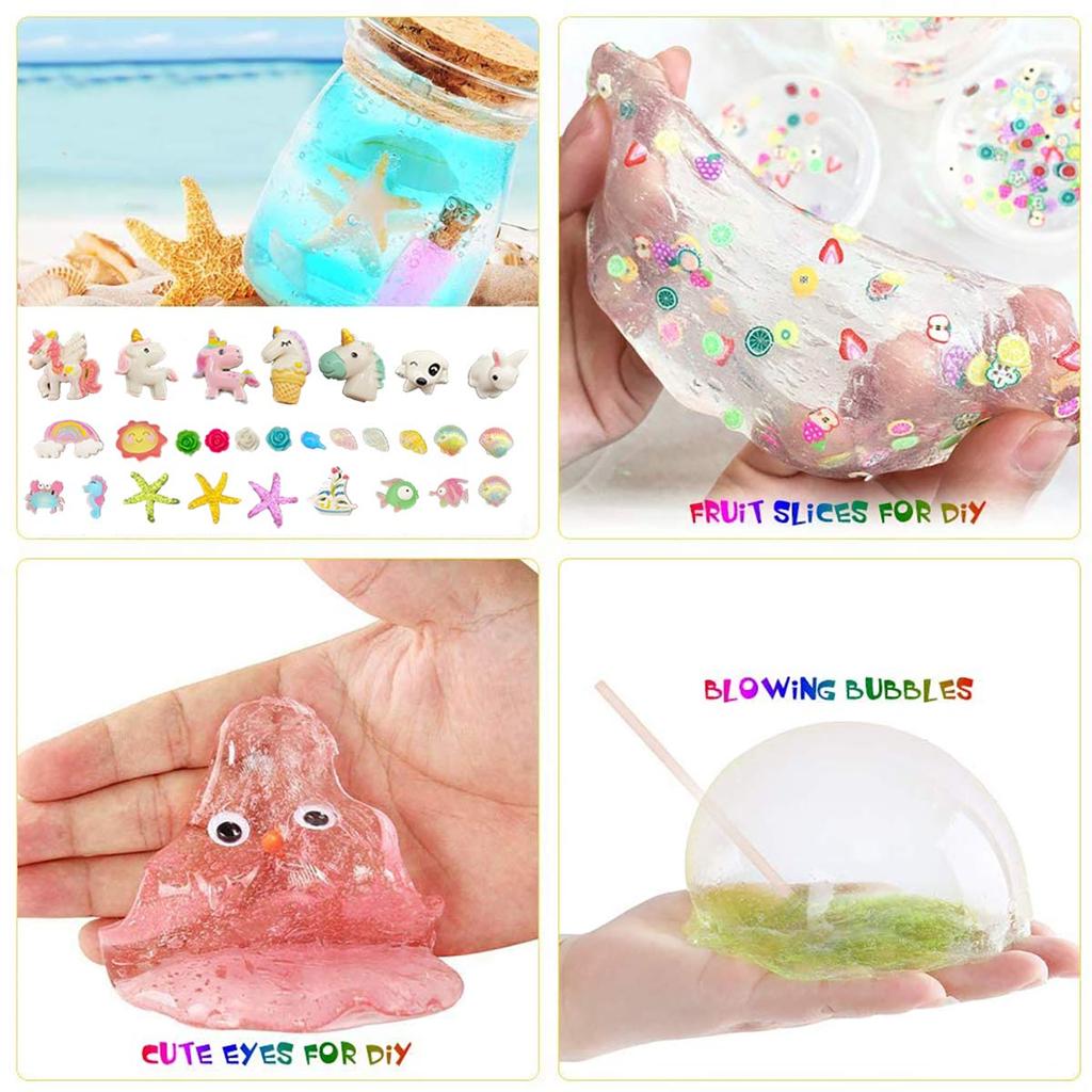La Gacela Slime 25 Pieces Ultra Light 24 Fishbowl Fruit Foam Handmade Stress DIY Elementary School Christmas Slime Kit Kit, Clay, Clay, Bottles,