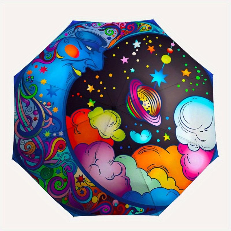 

1pc Cosmic Dreams Automatic Opening/closing Umbrella with Auto Open/Close, Perfect Gift for Friends, Durable Plastic Handle yy250801198