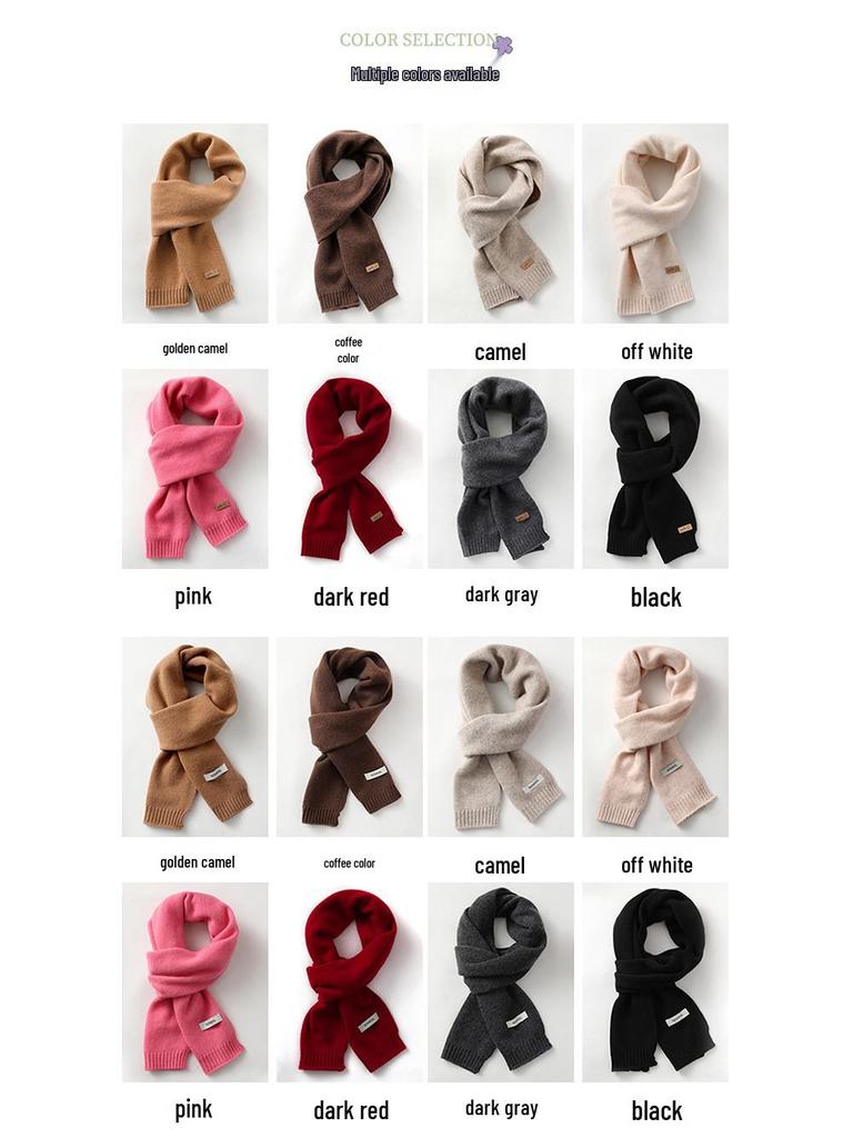 Dziecięcy szalik z dzianiny 100% wełny, uniwersalny komin w stylu koreańskim dla chłopców i dziewcząt, idealny na jesień/zimę.