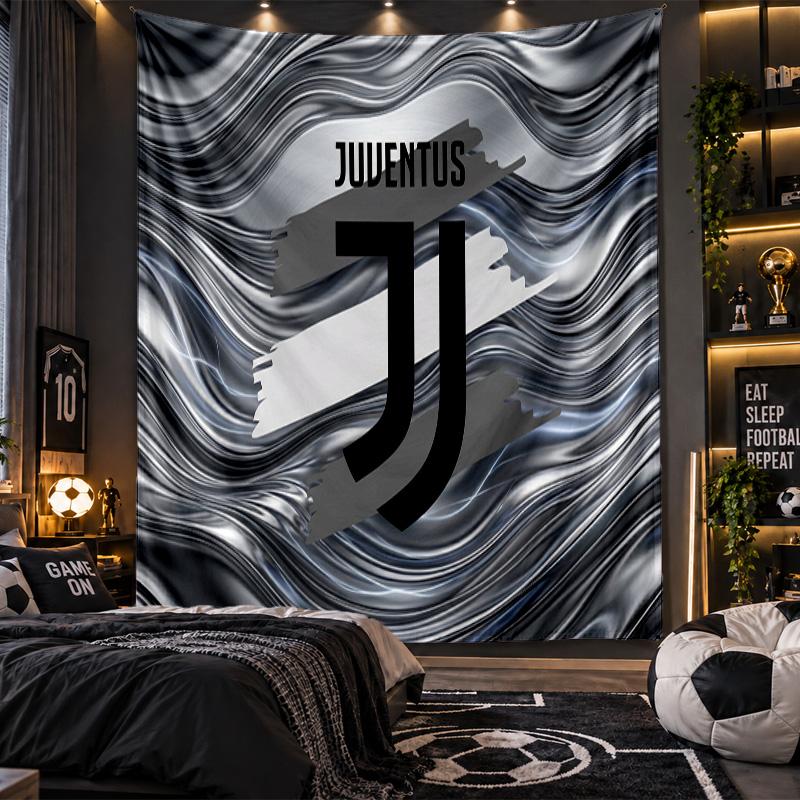Wall Hanging Tapestry Juventus FC Print Cloth for Living Room Bedroom Home Decor