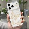 Black Butterfly Printed TPU Phone Case For iPhone 17 16 Pro 15 14 13 12 Pro Max 11 Shockproof Transparent Soft Silicone Cover