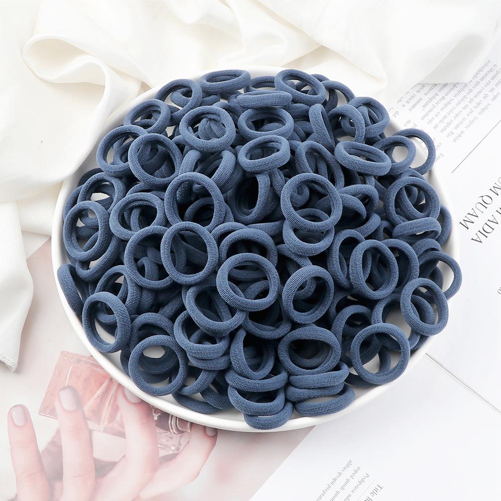 200PCS/Set Elastic Kids Basic Hair Bands Tie 3cm Dark Colors Headwear Don't Hurt Hair Headband Hair Accessories Holder