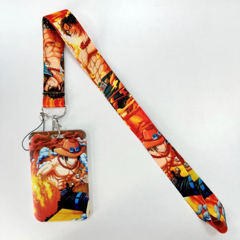 Lanyards Keychain Animated Cartoon Badge Holder ID Credit Card Pass Hang Rope Lanyard For Keys Anime Accessories Gifts