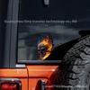 Pegatina de coche con diseño de calavera de fuego para ventana y carrocería, adhesivo de vinilo duradero