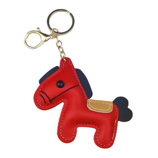 Yousheng Keychain Pendant Synthetic Leather Horse Charm Keyring with Rope Vibrant Colors Key Holder Bag Accessory