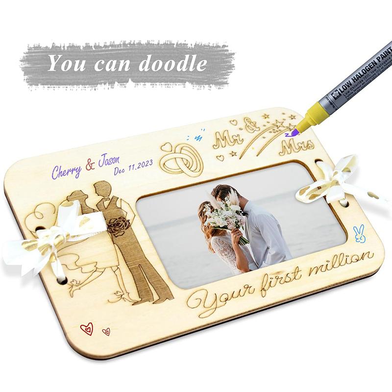 "Your First Million" Wooden Wallet Desk Money Holder Cash Organizer Wooden Craft Valentine'S Day Gift Birthday Gift Wedding Gift