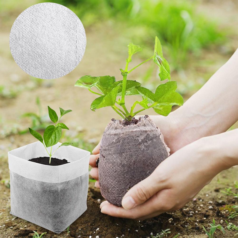 500-2000PCS Breathable Plant Seeding Grow Bags Biodegradable Seed Nursery Bags Fabric Seedling Starter Bags Garden Greenhouse
