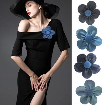 1 ΤΕΜ. Αξεσουάρ Κεφαλής Χειροτεχνίες Είδη Ραπτικής Εφαρμογή για Διακόσμηση Ρούχων Δείγμα Τζιν DIY Μπλε Λουλούδια