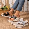Large-sized Wedge Toe Flip-flops for Women, 2025 Spring and Summer New Belt-buckle Hollowed-out Toe Flip-flops36-43 Womens Shoes