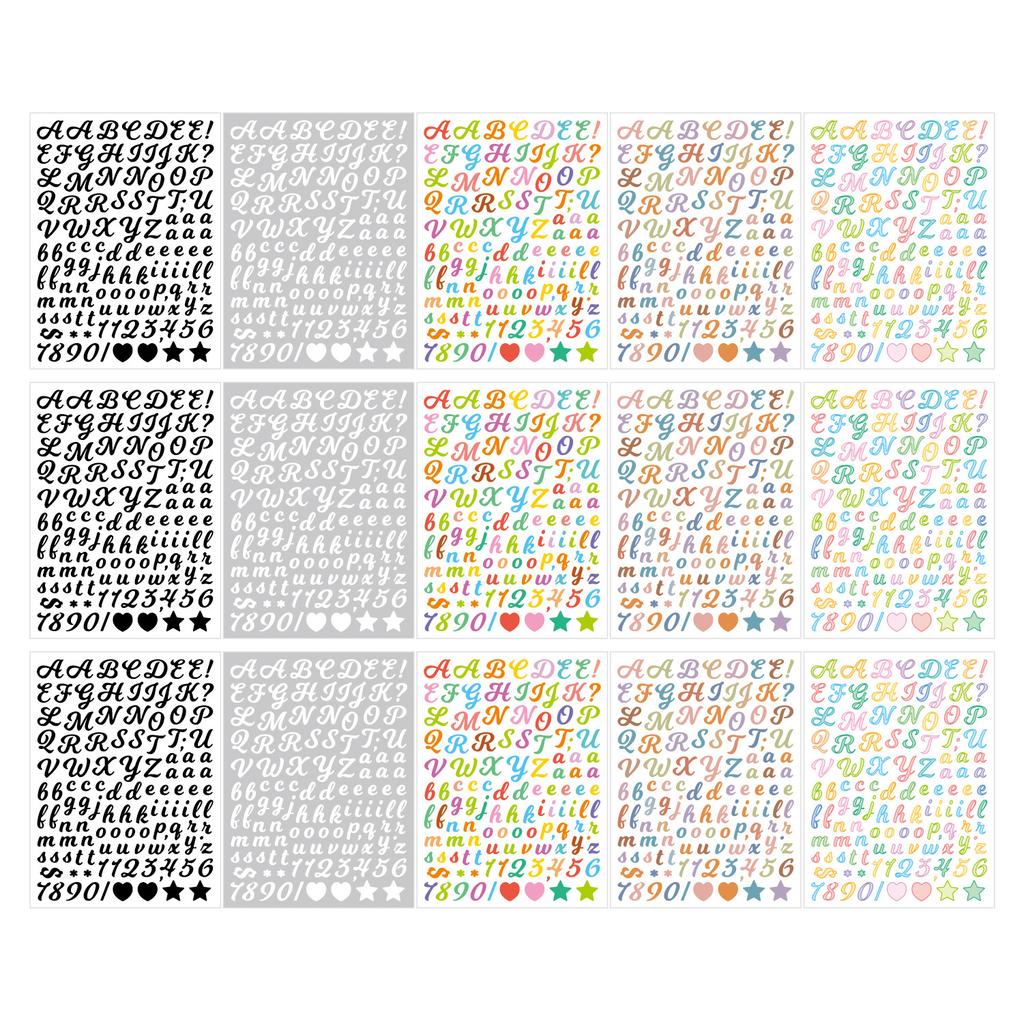 0.5-inch English Letter Sticker Ins Wind Small Size Waterproof Card Decorative Digital Letter Hand Account Sticker