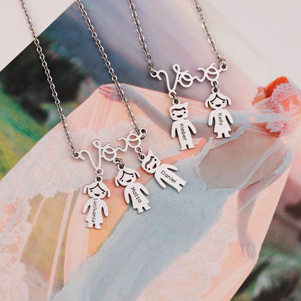 Regalo Festa della Mamma Ciondolo Personalizzato Vovó Baby Collana Nonna Nomi Personalizzati Vovo Choker Per Nonna Donne Madre