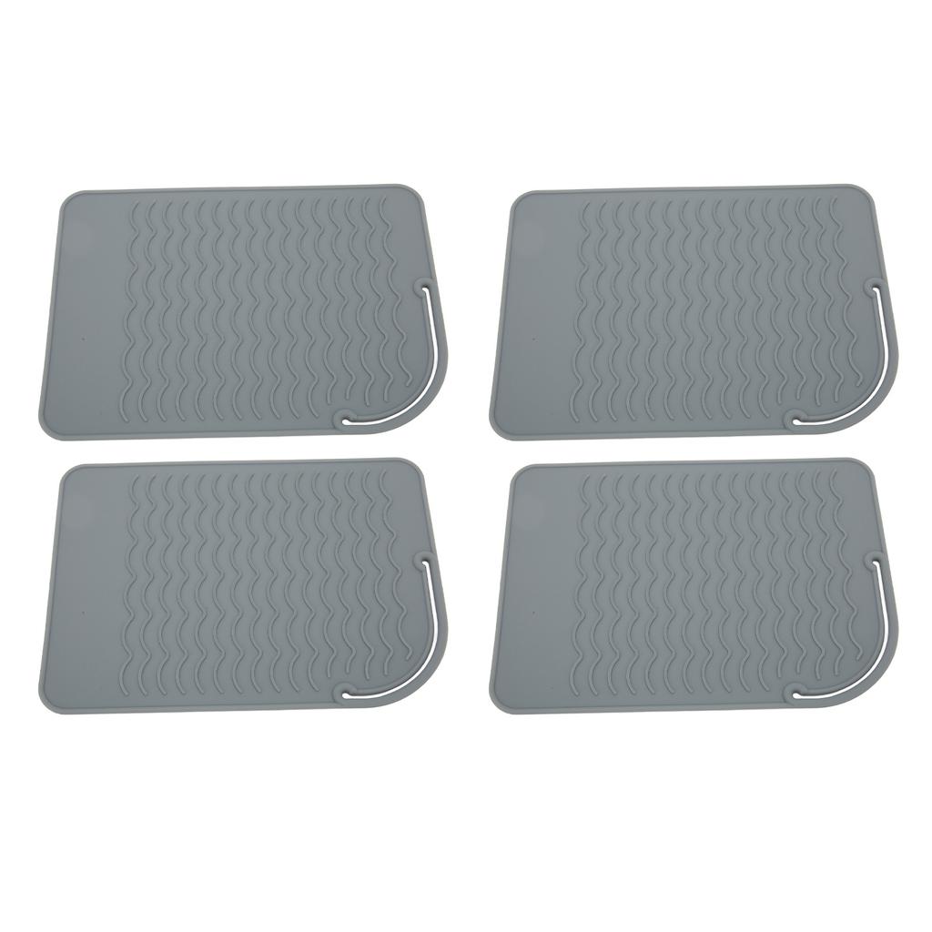 4Pcs Heat Resistant Straightener Pad Silicone Heat Resistant Mat Heat Mat for Curling Iron Straightener Flat Iron