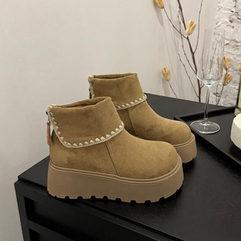 Premium Sense Retro and Thin Thick-soled Short Boots Women's 2025 New Autumn Versatile Small Height-increasing Suede Martin Boots