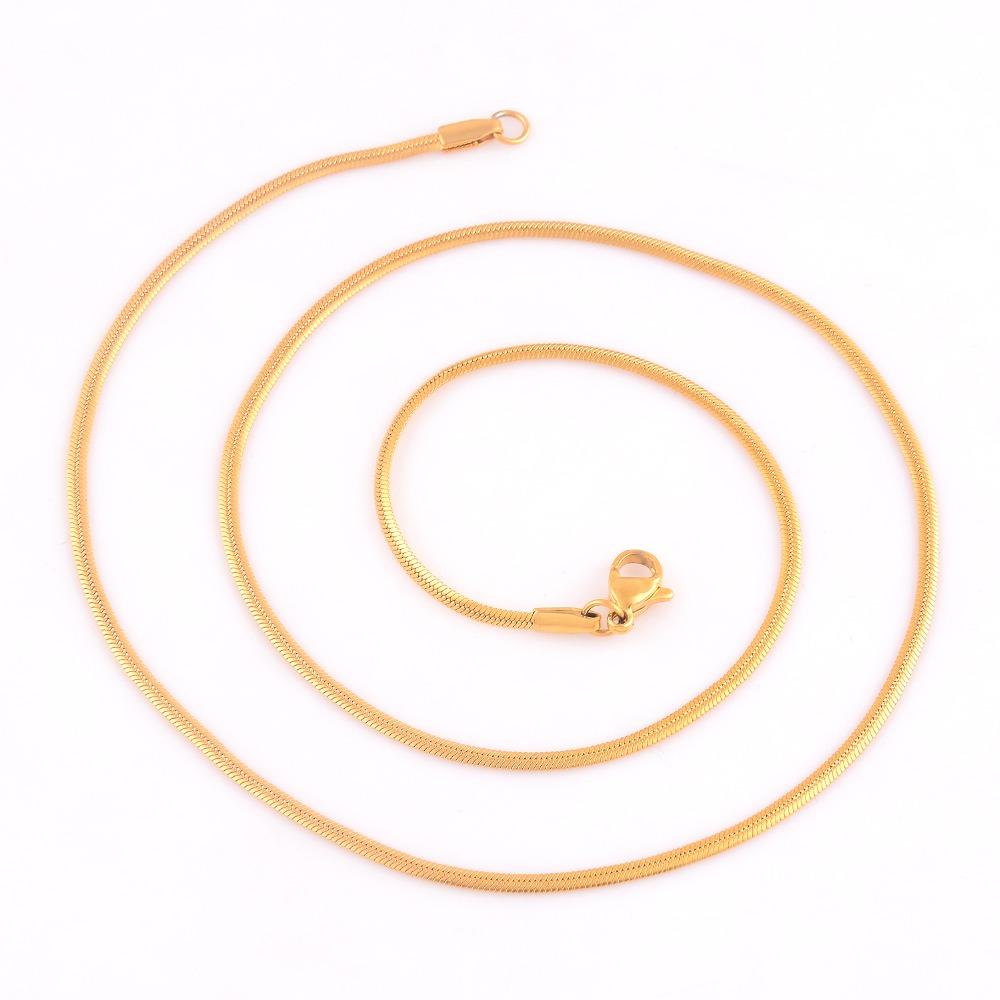 1mm/2mm Wide Stainless Steel Flat Herringbone Chain Necklace for Women Men Vintage Thin Choker Metal Jewelry Making Accessories