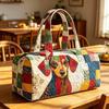 TEMU Quilted Travel Bag Fashion Print Yoga Tote Women
