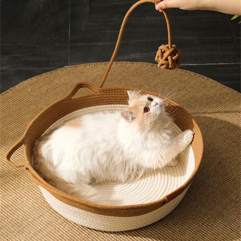 Cats Puppy Bed Basket Base Scratch Resistant Mat for Small to Medium Pet Creative Pet Bed Cute Nest Machine Washable