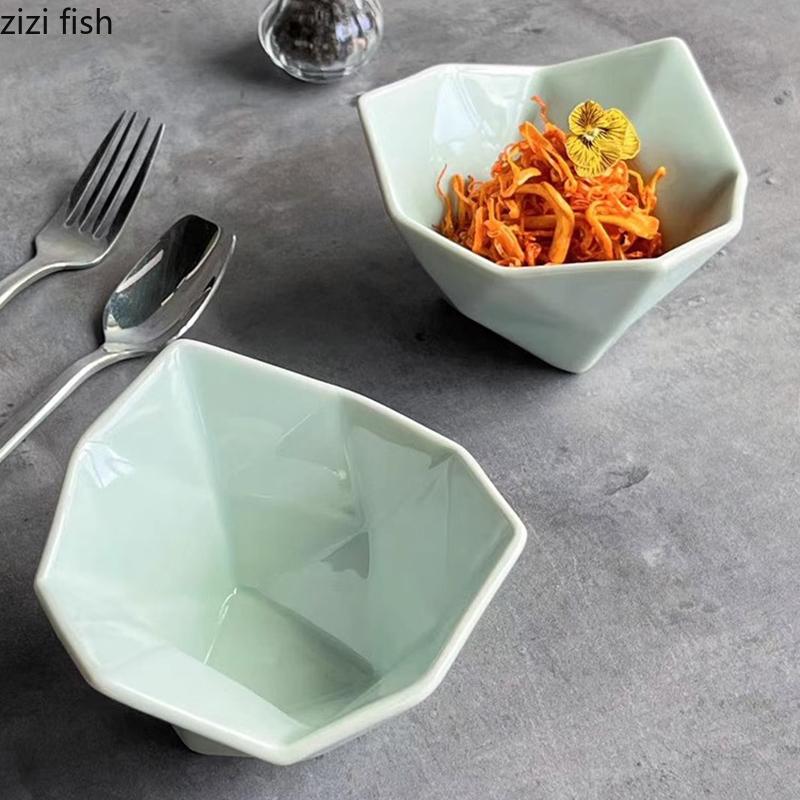 Irregular Ceramic Origami Bowl Seasoning Bowl Dessert Bowl Snack Bowls Appetizer Bowls Molecular Cuisine Specialty Tableware