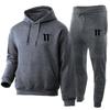 Men's Casual Autumn/Winter Hooded Set - Trendy Plus Velvet Hoodie & Sweatpants Two-Piece Set