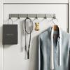 Punch-Free Space Aluminum Wall-Mounted Coat and Hat Hook Hanger for Bathroom