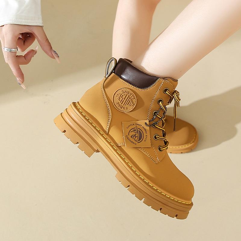 Dámské kotníkové boty Martin s vysokou platformou - Podzimní outdoorové ležérní kotníkové boty v motorkářském stylu