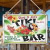 Pezzi YOYI ART Segno Decorativo per Bar Tiki da Esterno Segni Metallici per Patio per Esterno Segno di Latta Vintage per Bar Tiki tema Hawaii Spiaggia H