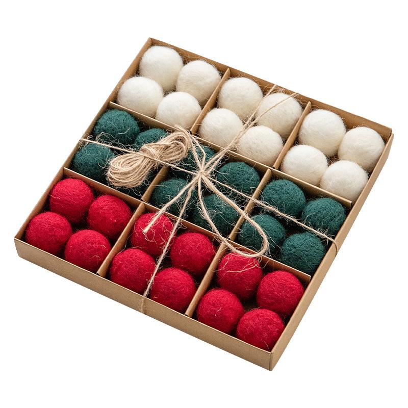 Fun DIY Wool Felt Ball Snowflake Ball Christmas Prop Christmas Tree Atmosphere Decoration Ball Pendant Holiday Atmosphere Prop