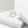 S925 Sterling Silver Zircon Heart-Shaped Ring for Women - European & American High-End Fashion