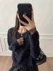 Korean Mesh Patchwork Sequin Two-Piece T-shirt: 2025 Winter Women's Sweet Temperament Trendy Top