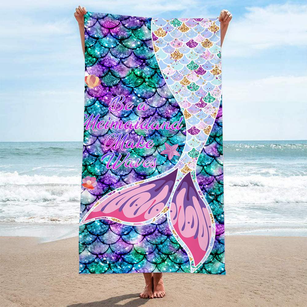 Sea Turtle Beach Towel Microfiber Ocean Animal Bath Towel Nautical Theme Quick Dry Towels for Kids Adults Swimming Sports Travel