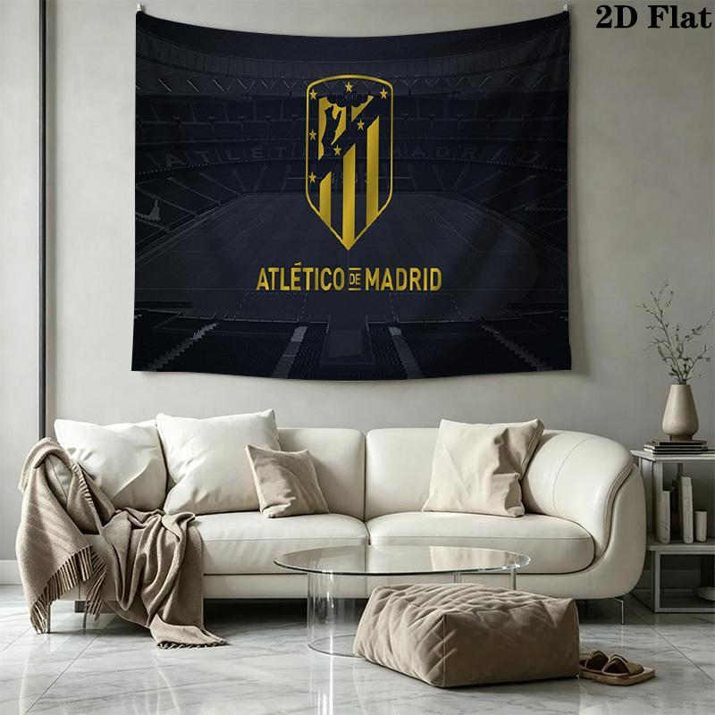 Atletico Madrid Wall Tapestry Aesthetic Wall Hanging Printed Fabric Blanket Decorative Tapestries for Bedroom Living Room Home Decor