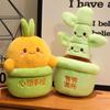 33-40CM Kawaii Cartoon Simulation Anime Creative Fruit Pot Persimmon Orange Bamboo Stuffed Plush Toy Children's Fruit Pot Doll