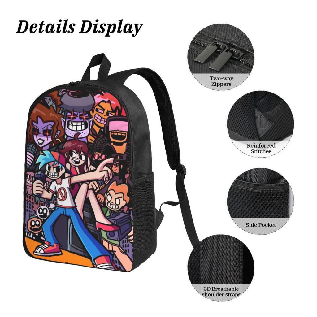 Friday Night Funkin Kinderrucksack Brotdose Federmäppchen für Jungen Mädchen Rucksäcke Kawaii Schultasche Schulranzen Set