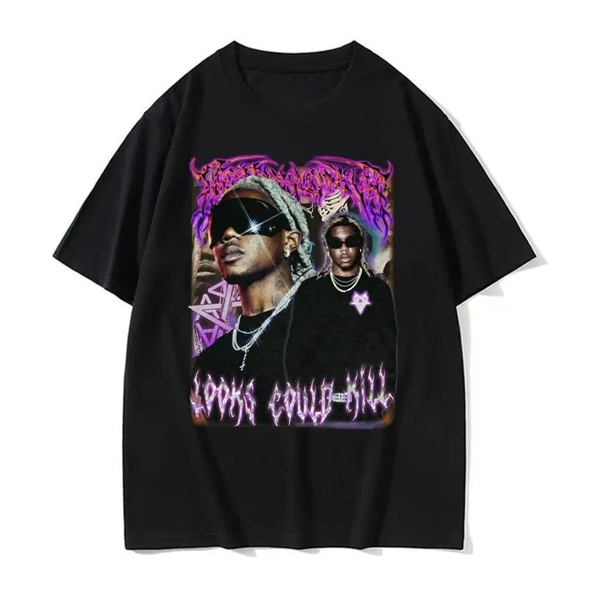 2026 Summer Fashion Trendy Tee Men Women Vintage Top for Unisex Ropa Hombre Rapper Destroy Lonely _If Looks Could Kill_ Print