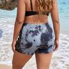 New Sexy Hot Pants - Sheer Lace Patchwork Tie-dye Print Casual Shorts for Sports Activities