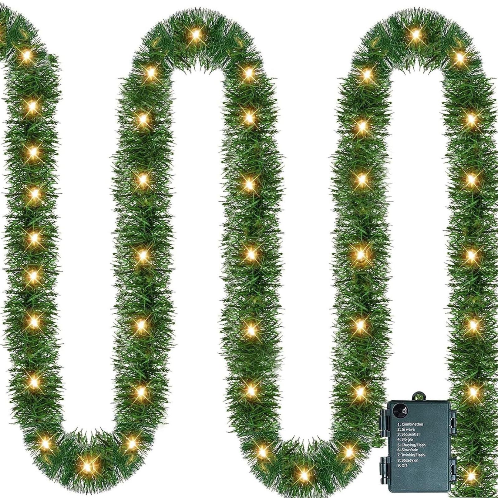 

4.5m Needle Rattan Light 9cmled Christmas Strip Light String Family Atmosphere Decoration Small Colored Lights One Size зелёный
