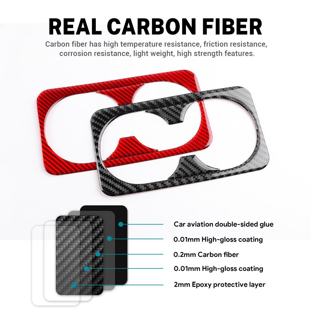 Real Soft Carbon Fiber Sticker For Kia Stinger 2019 2020 2025 2025 2025 LHD RHD Car Rear Seat Water Cup Interior Accessories