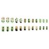 Square Press on Nail Shamrock Fake Nail Stick on Nail 12 Size,24 Pcs French Nail Tips for DIY Nail Art Decorations