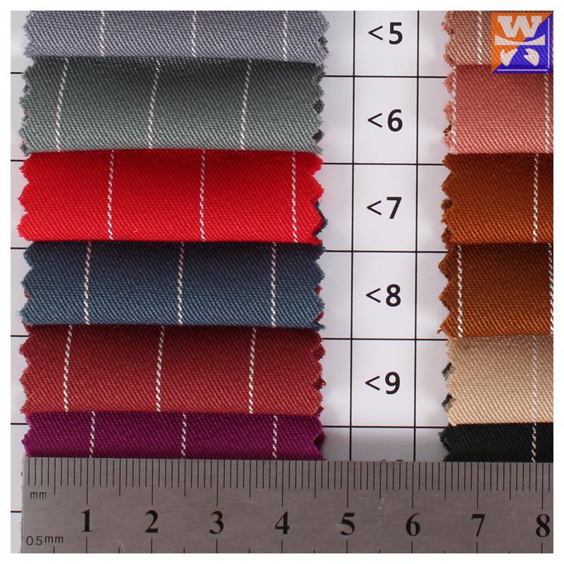 Elastic Twill Yarn-Dyed Stripe Polyester Fabric for Autumn/Winter Suits