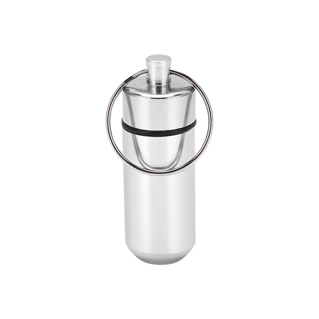 Aluminum Alloy Medicine Bottle Outdoor Portable Waterproof Moistureproof Medicine BottleSilver