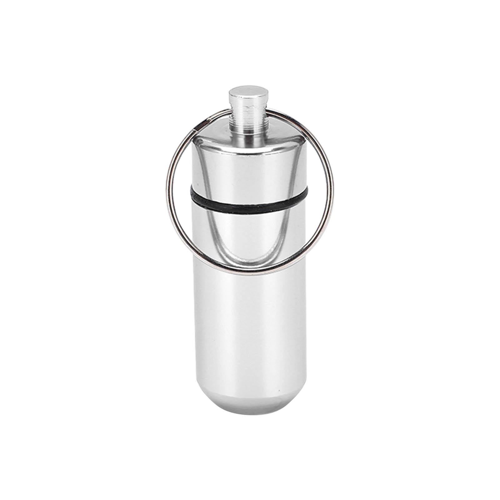 

Флакон для лекарств из алюминиевого сплава, уличный, портативный, водонепроницаемый, влагостойкий, серебристый серебряный