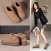 Fashion Women's Ankle Boots Genuine Leather 2025 New Fleece-lined Warm Large Size Non-slip Women's Snow Boots.