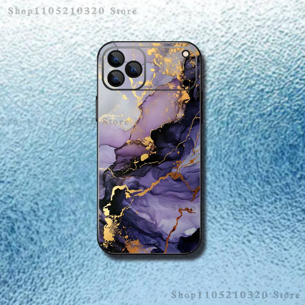Black Gold Marble Art Phone Case For iPhone 17,16,15,14,13,12,11,Pro,Max,Plus,E,SE4,Air,Mini Black Soft Funda