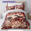 Cherry Blossom Romance Custom Name Pattern Bedding Quilt Set Quilt Cover Pillowcase Home Birthday Gift(1 * duvet cover + 2 * pillowcase, without core)